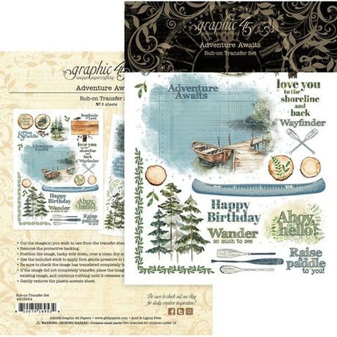 Adventure Awaits - Rub On Transfers