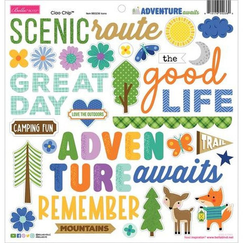 Adventure Awaits - Chipboard Icons