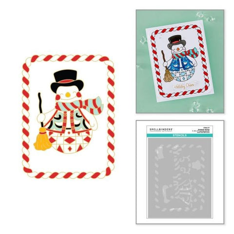 Layered Snowman Wishes Stencil - BetterPress Society July 2026 Add On