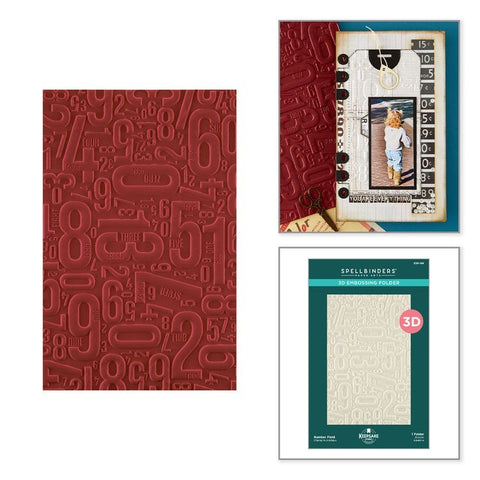 Turn the Page Collection - Number Field 3D Embossing Folder