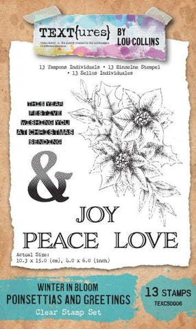 Winter in Bloom - Poinsettias and Greetings Clear Stamps
