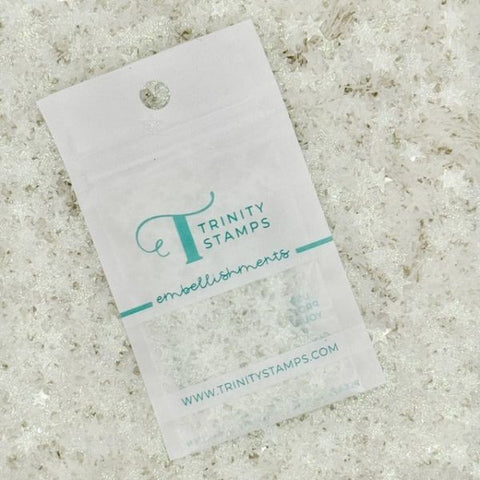 White Sparkle Stars Confetti Embellishments