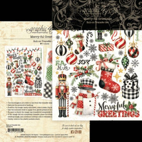 Merry-ful Greetings - Rub On Transfers