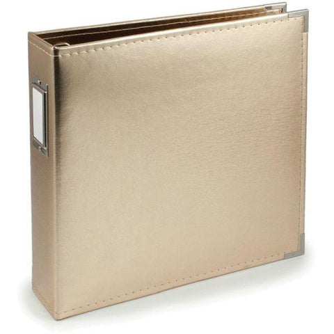 Classic Leather 3 Ring Album - Gold