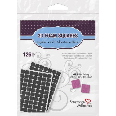 Scrapbook Adhesives 3D Self-Adhesive Foam Squares 126/Pkg - black