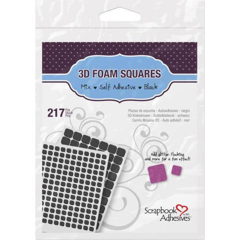3D Foam Squares Variety Pack 217/Pkg - black