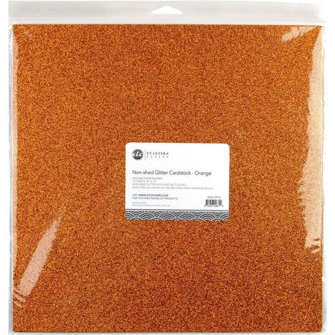 Non-Shed Glitter Cardstock - Orange