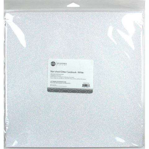 Non-Shed Glitter Cardstock - White