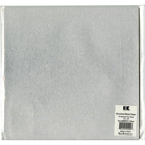 Brushed Metal Cardstock - Silver
