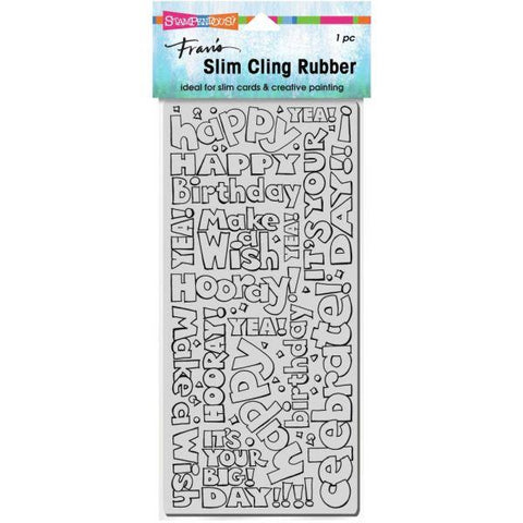Cling Stamp - Slimline Birthday Words