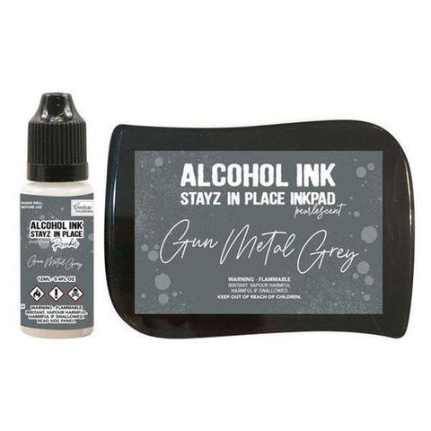 Alcohol Ink Pad with Reinker - Gun Metal Grey Pearlised