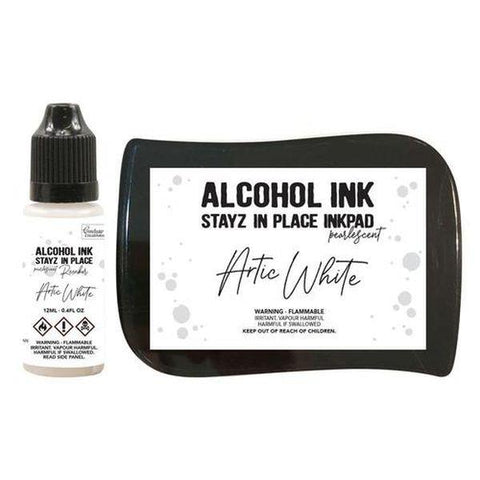 Alcohol Ink Pad with Reinker - Arctic White Pearlised