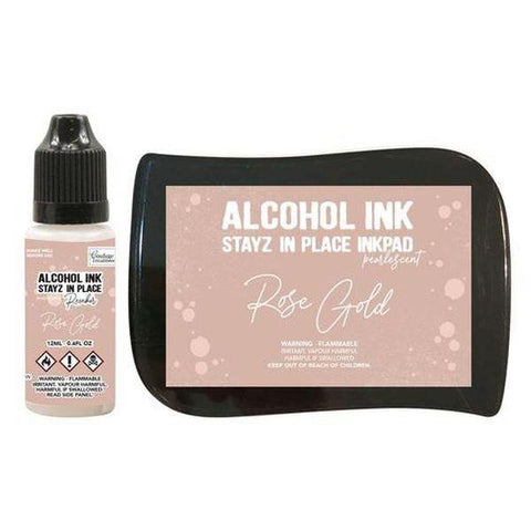 Alcohol Ink Pad with Reinker - Rose Gold Pearlised