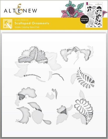 Scalloped Ornaments - Coloring Stencil