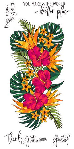 Tropical Floral Slimline Clear Stamp Set