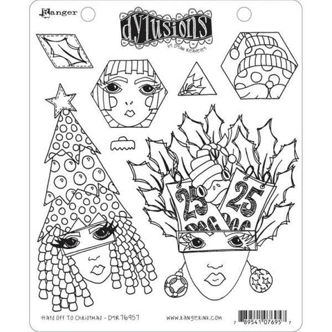 Dylusions Cling Stamp - Hats off to Christmas