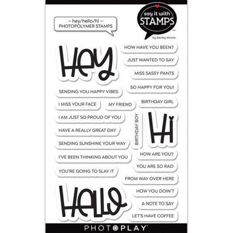 Say it With Stamps -Hey Hello Hi Clear Word Stamps