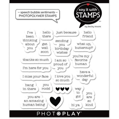 Say it With Stamps -Speech Bubble Sentiments Clear Stamps