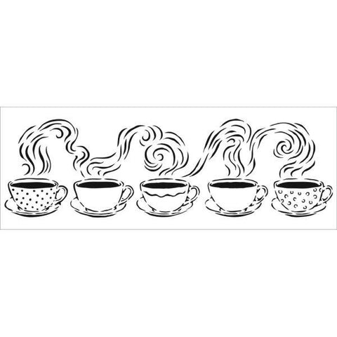 Stencil - Sign Template - Steamy Cups