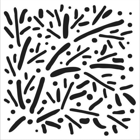 Stencil - 6x6 - Scattered Branches