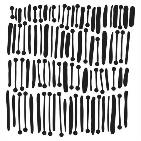 Stencil - 6x6 - Rows of Lines