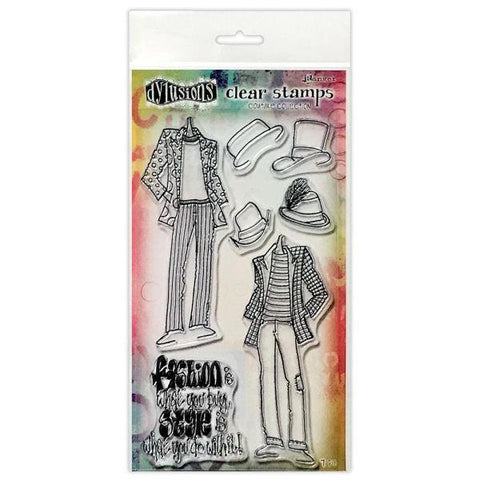 Dylusions Couture Stamp Set - Man About Town Duo