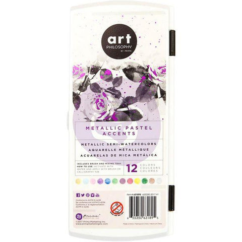 Art Philosophy Metallic Accents Semi-Watercolor Paint - Pastels