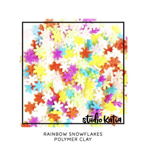 Polymer Clay - Rainbow Snowflakes