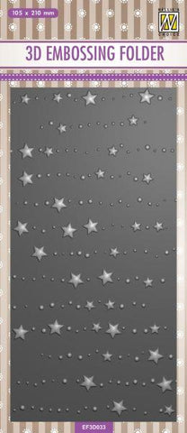 3D Slimline Embossing Folder - Stars & Dots