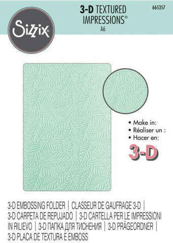 3D Texrtured Impressions Embossing Folder - Leaf Pattern