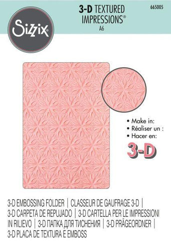 3D Texrtured Impressions Embossing Folder - Geometric Flowers