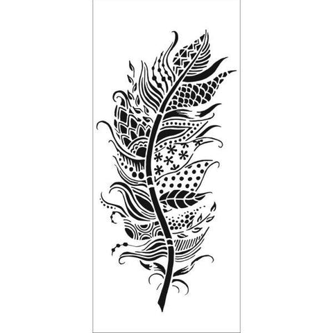 Patchwork Feather - Slimline Stencil