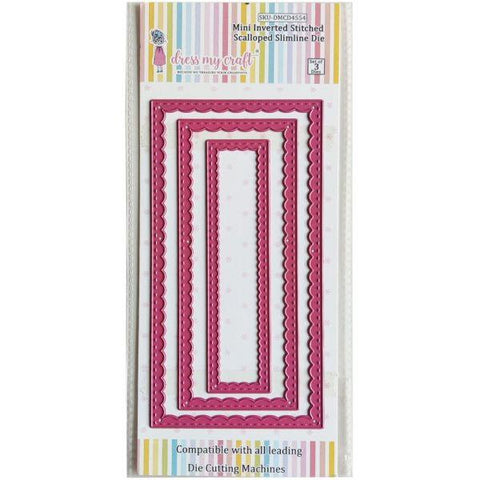 Mini Inverted Stitched Scalloped Slimline Dies