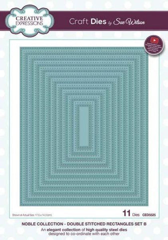 Noble Collection Dies -  Double Stitched Rectangles Set B