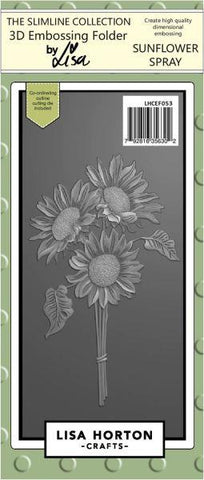 3D Slimline Embossing Folder with Cutting Die - Sunflower Spray