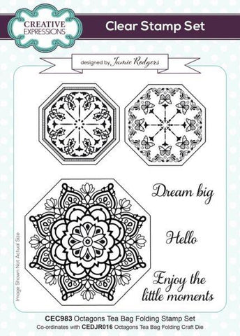 Tea Bag Folding Clear Stamp Set - Octagons