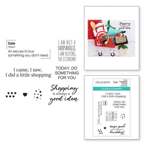 Add to Cart Too Collection - Shopping Run Sentiments Clear Stamps