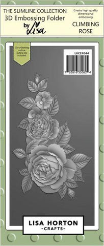 3D Embossing Folder with Die - Climbing Rose Slimline