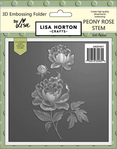 3D Embossing Folder with Die - Peony Rose Stem