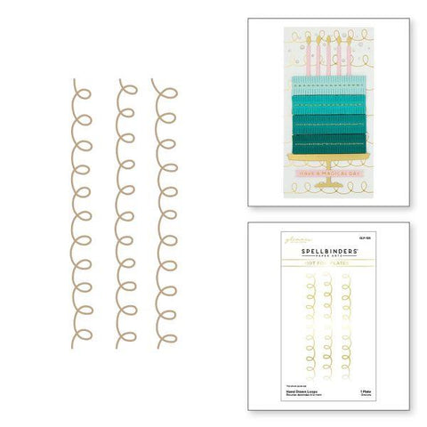 Birthday Celebrations Collection - Hand Drawn Loops Glimmer Hot Foil Plates