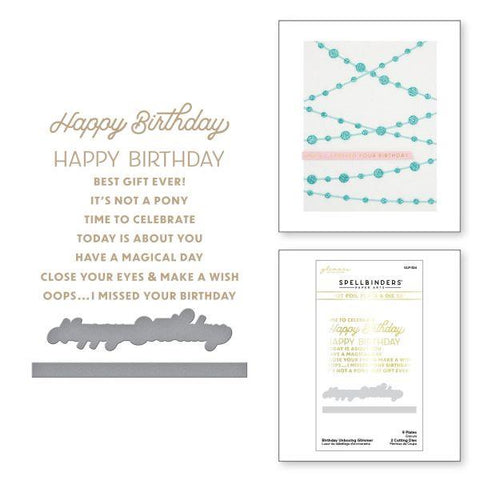 Birthday Celebrations Collection - Birthday Unboxing Glimmer Hot Foil Plate & Die Set