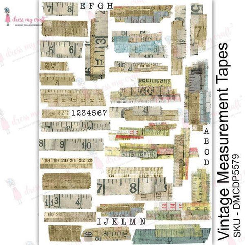 Vintage Measuring Tapes - Transfer Me Sheet