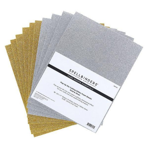 Pop-Up Cutting Glitter Foam Sheets - Gold & Silver
