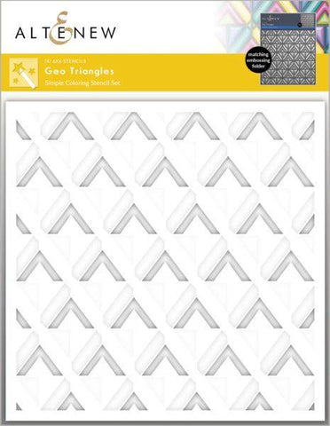 Geo Triangles Simple Coloring Stencil (4 in 1)