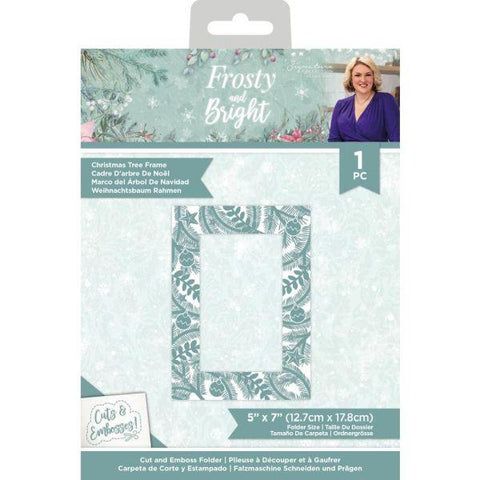 Frosty and Bright - Christmas Tree Frame Cut & Emboss Folder