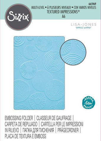 Multilevel Textrued Impressions Embossing Folder - Abstract Rounds