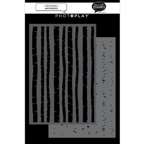 Say it With Stamps - Layering Stencils - Birch Trees