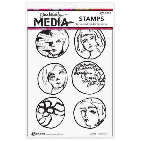 Dina Wakley Cling Stamps - Circled