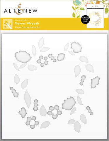 Flower Wreath - Simple Coloring Stencil