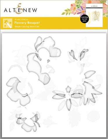 Flowery Bouquet - Simple Coloring Stencil